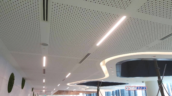 Acoustic Perforated Gypsum Board Long Range Suspended